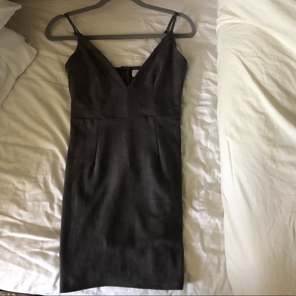 LF Grey Suede Bodycon Dress